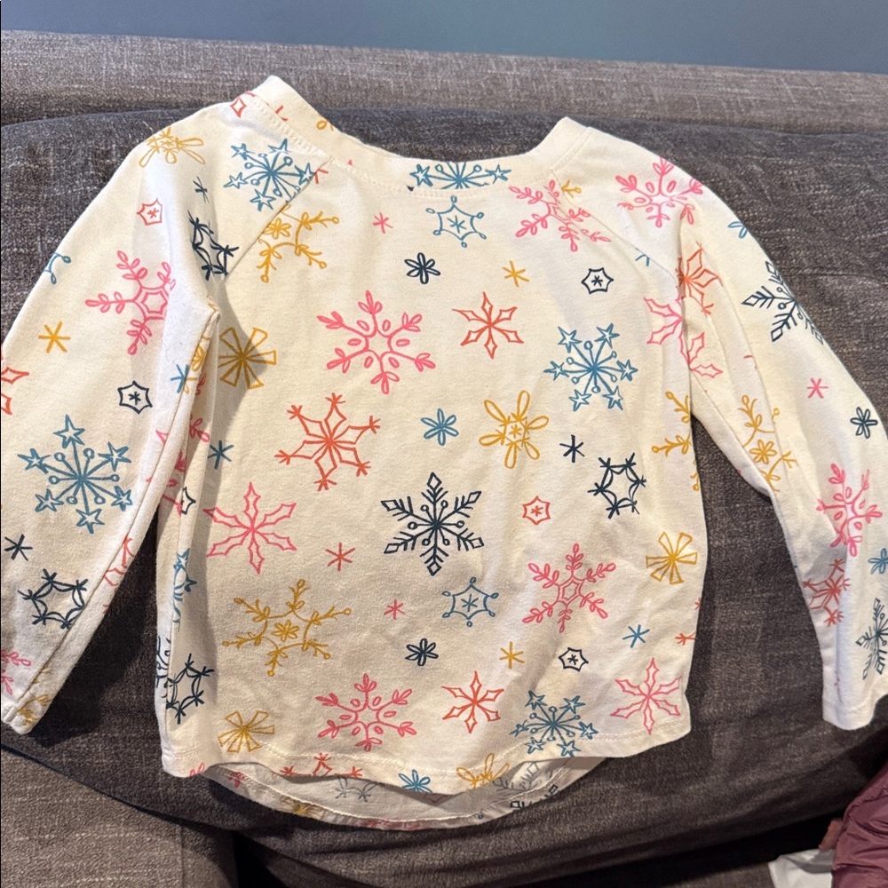 Cat & Jack Snowflake Pattern Long Sleeve Shirt - Pink, Yellow, Blue